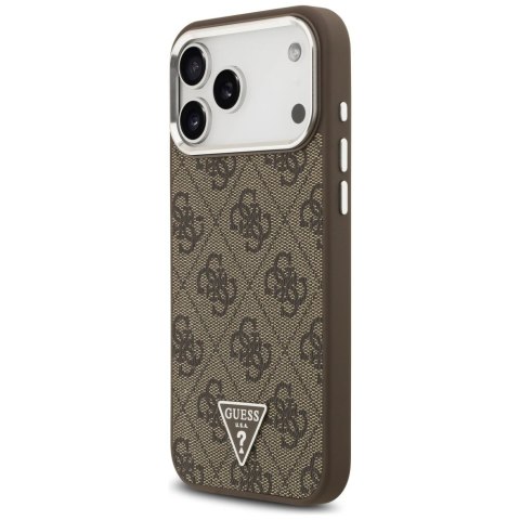 GUESS futerał do IPHONE 17 Pro Max kompatybilny z MagSafe GUHMP17XP4TSRCMW (PU 4G W/Triangle Logo SL) brązowy
