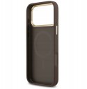 GUESS futerał do IPHONE 17 Pro Max kompatybilny z MagSafe GUHMP17XPSAMSECW (PU W/ Peony Hot Stamp) brązowy
