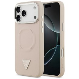 GUESS futerał do IPHONE 17 Pro Max kompatybilny z MagSafe GUHMP17XPSDTSCMP (PU W/ Triangle Logo) różowy