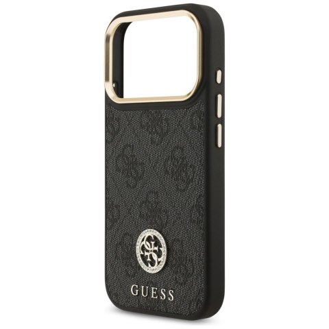 GUESS futerał do IPHONE 17 Pro kompatybilny z MagSafe GUHMP17LP4GRMDEK (PU W/ 4G Strass Logo) czarny