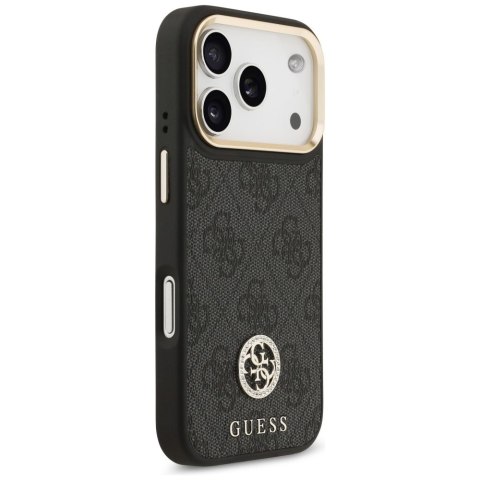 GUESS futerał do IPHONE 17 Pro kompatybilny z MagSafe GUHMP17LP4GRMDEK (PU W/ 4G Strass Logo) czarny