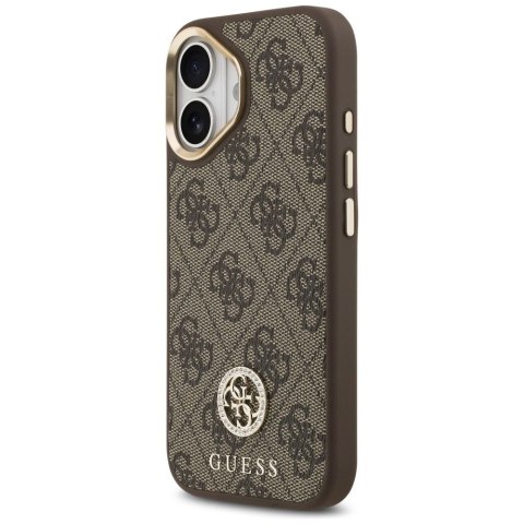 GUESS futerał do IPHONE 17 kompatybilny z MagSafe GUHMP17SP4GRMDEW (PU W/ 4G Strass Logo) brązowy