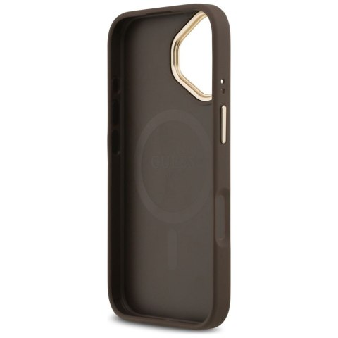 GUESS futerał do IPHONE 17 kompatybilny z MagSafe GUHMP17SP4GRMDEW (PU W/ 4G Strass Logo) brązowy
