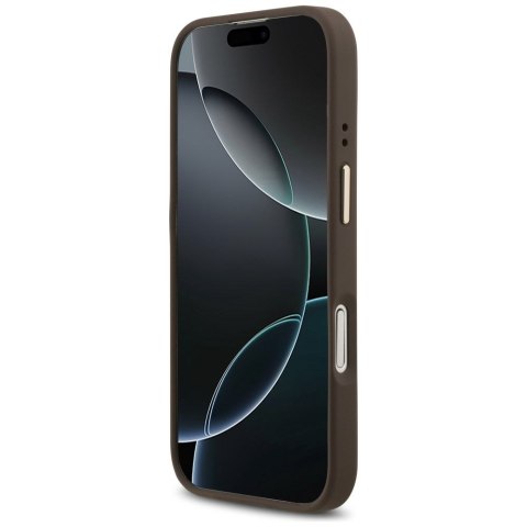 GUESS futerał do IPHONE 17 kompatybilny z MagSafe GUHMP17SP4GRMDEW (PU W/ 4G Strass Logo) brązowy