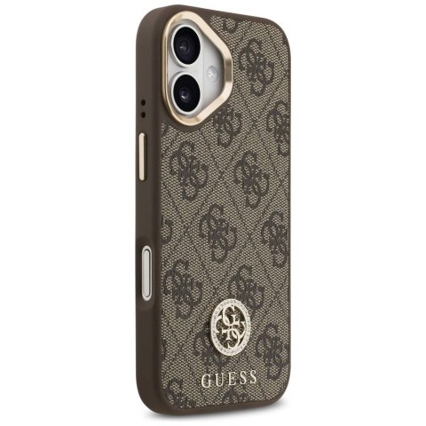 GUESS futerał do IPHONE 17 kompatybilny z MagSafe GUHMP17SP4GRMDEW (PU W/ 4G Strass Logo) brązowy