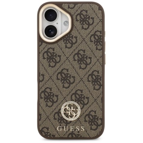 GUESS futerał do IPHONE 17 kompatybilny z MagSafe GUHMP17SP4GRMDEW (PU W/ 4G Strass Logo) brązowy