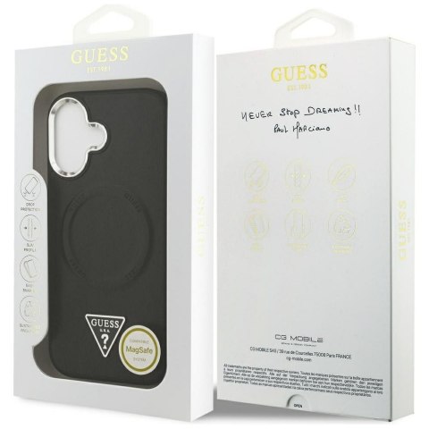 GUESS futerał do IPHONE 17 kompatybilny z MagSafe GUHMP17SPSDTSCMK (PU W/ Triangle Logo) czarny