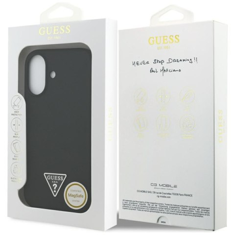 GUESS futerał do IPHONE 17 kompatybilny z MagSafe GUHMP17SSCTRLMK (Silicone W/ Triangle Logo) czarny
