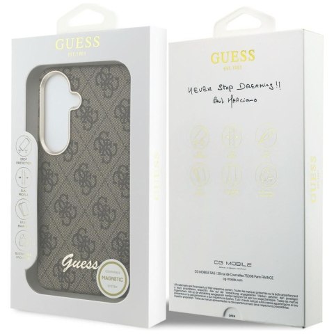 GUESS futerał do SAMSUNG S26 GUHMS26S5P4FWMSW (4G Script MagSafe) brązowy