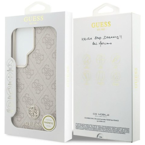 GUESS futerał do SAMSUNG S26 Ultra GUHMS26LP4GRMDEP (4G Rhinestone Round Logo MagSafe) różowy