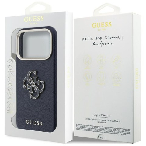 GUESS futerał do IPHONE 17 Pro Max GUHCP17X5PS4RGGB (PU FW Resin Logo) niebieski
