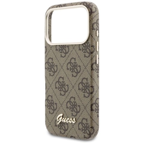 GUESS futerał do IPHONE 17 Pro Max kompatybilny z MagSafe GUHMP17X5P4FWMSW (PU FW 4G Script) brązowy