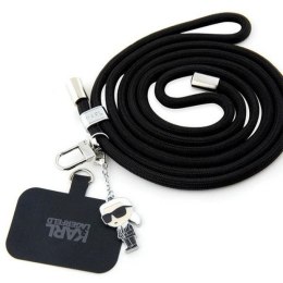 KARL LAGERFELD zawieszka KLUCNMSCKIK (Crossbody Cord Ikonik) czarny