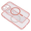 Etui na iPhone 14 Clear Mag Cover - Glitter (Str / Camera Protection) zgodne z MagSafe różowe glitter