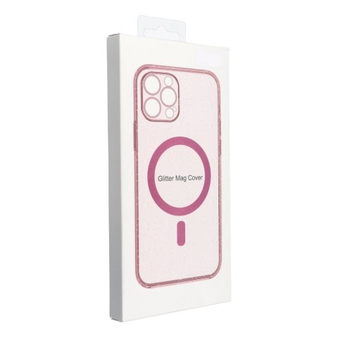 Etui na iPhone 14 Clear Mag Cover - Glitter (Str / Camera Protection) zgodne z MagSafe różowe glitter
