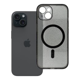 Etui na iPhone 15 Clear Mag Cover - Glitter (Str / Camera Protection) zgodne z MagSafe czarne glitter