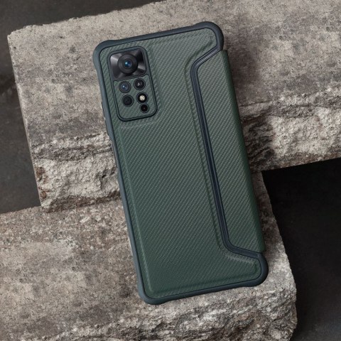 Etui z klapką na Xiaomi Redmi 14C Razor Book ciemnozielone