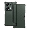 Etui z klapką na Xiaomi Redmi NOTE 13 PRO 4G / Poco M6 PRO 4G Razor Book ciemnozielone