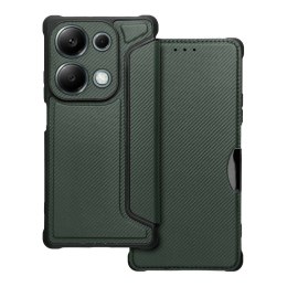 Etui z klapką na Xiaomi Redmi NOTE 13 PRO 4G / Poco M6 PRO 4G Razor Book ciemnozielone