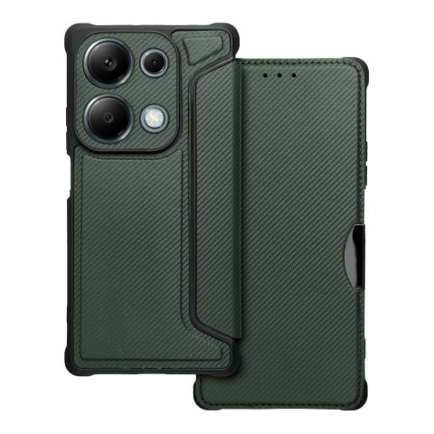 Etui z klapką na Xiaomi Redmi NOTE 13 PRO 4G / Poco M6 PRO 4G Razor Book ciemnozielone