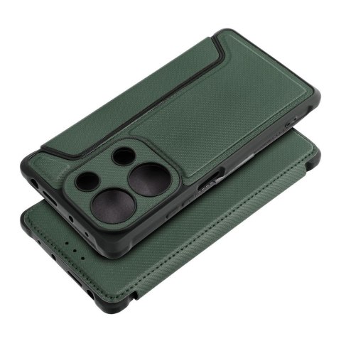 Etui z klapką na Xiaomi Redmi NOTE 13 PRO 4G / Poco M6 PRO 4G Razor Book ciemnozielone
