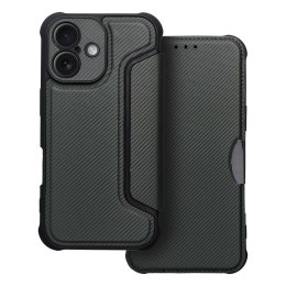 Etui z klapką na iPhone 16 PLUS Razor Book ciemnozielone