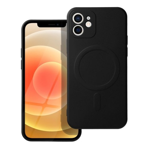 Etui na iPhone 12 Silicone Mag Cover zgodne z MagSafe (camera protection) czarne