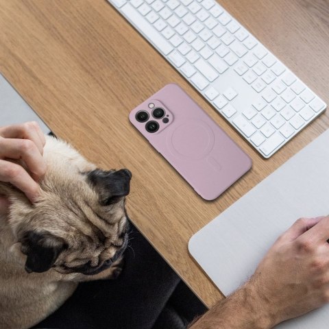 Etui na iPhone 13 MINI Silicone Mag Cover zgodne z MagSafe (camera protection) różowe