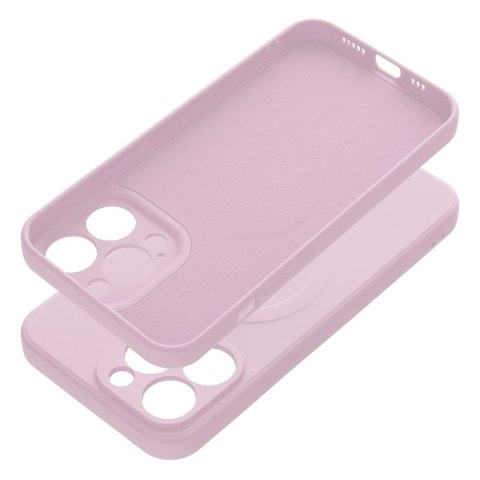 Etui na iPhone 13 PRO Silicone Mag Cover zgodne z MagSafe (camera protection) różowe