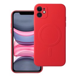 Etui na iPhone 11 Silicone Mag Cover zgodne z MagSafe (camera protection) czerwone