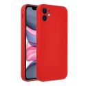 Etui na iPhone 11 Silicone Mag Cover zgodne z MagSafe (camera protection) czerwone