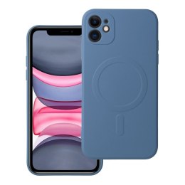 Etui na iPhone 11 Silicone Mag Cover zgodne z MagSafe (camera protection) niebieskie