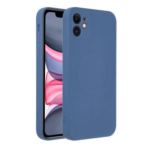 Etui na iPhone 11 Silicone Mag Cover zgodne z MagSafe (camera protection) niebieskie