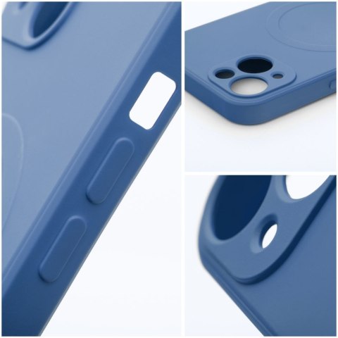 Etui na iPhone 12 MINI Silicone Mag Cover zgodne z MagSafe (camera protection) niebieskie