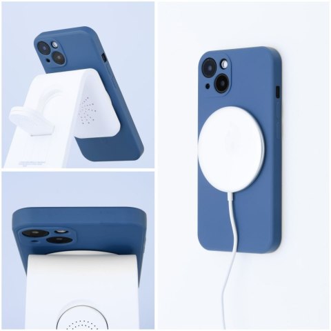 Etui na iPhone 12 MINI Silicone Mag Cover zgodne z MagSafe (camera protection) niebieskie
