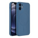 Etui na iPhone 12 MINI Silicone Mag Cover zgodne z MagSafe (camera protection) niebieskie