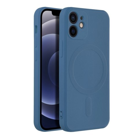 Etui na iPhone 12 MINI Silicone Mag Cover zgodne z MagSafe (camera protection) niebieskie