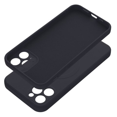 Etui na iPhone 12 PRO Silicone Mag Cover zgodne z MagSafe (camera protection) czarne