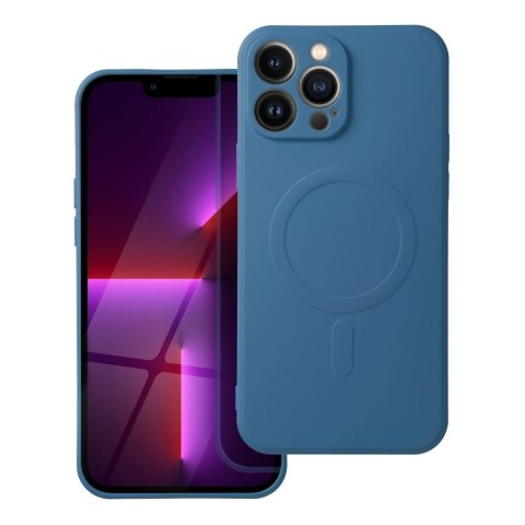 Etui na iPhone 13 PRO MAX Silicone Mag Cover zgodne z MagSafe (camera protection) niebieskie