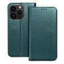 Etui z klapką na iPhone 15 PLUS Smart Magneto ciemnozielone