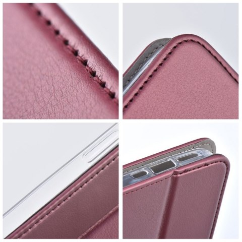 Etui z klapką na iPhone 16 PLUS Smart Magneto burgundowe
