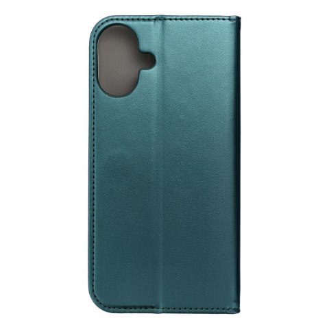 Etui z klapką na iPhone 16 PLUS Smart Magneto ciemnozielone