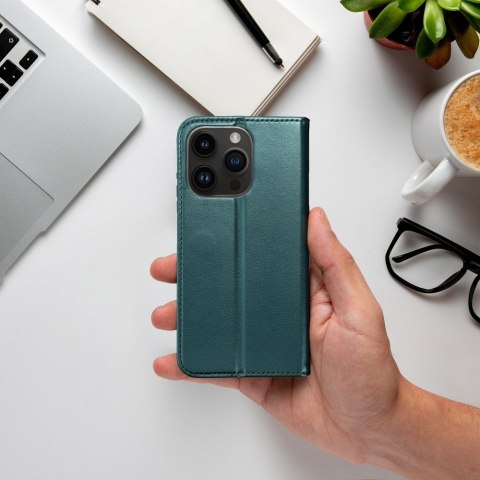 Etui z klapką na iPhone 16 Smart Magneto ciemnozielone