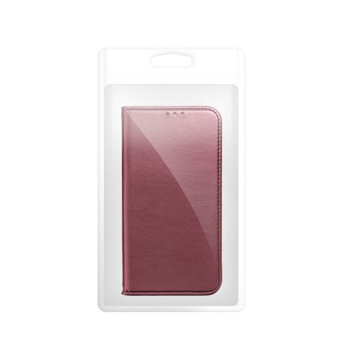 Etui z klapką na Motorola EDGE 70 Smart Magneto burgundowe