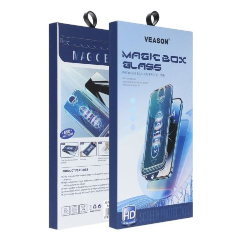 Szkło Hartowane 6D do iPhone 14 PRO MAX Veason Pro Easy-Install Glass z aplikatorem czarne