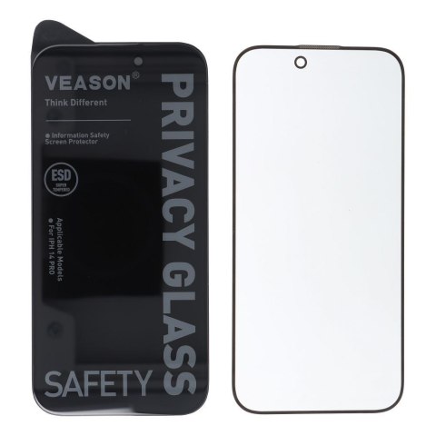 Szkło Hartowane 6D do iPhone 14 PRO MAX Veason Pro Privacy Glass czarne