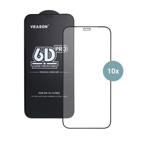 Szkło Hartowane 6D do iPhone XS MAX / 11 PRO MAX Veason Pro Glass (SET 10in1) czarne
