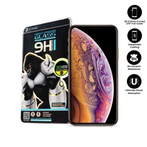 Szkło hartowane 3D do iPhone X/XS X-One czarne