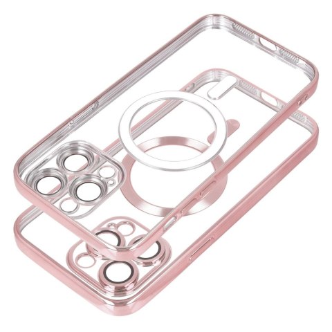 Etui na iPhone 12 Electro Mag Cover zgodne z MagSafe złoto różowe
