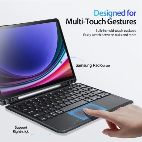 DUX DUCIS etui DK składane z klawiaturą bezprzewodową do SAMSUNG Tab S9/S9FE/S10FE czarne